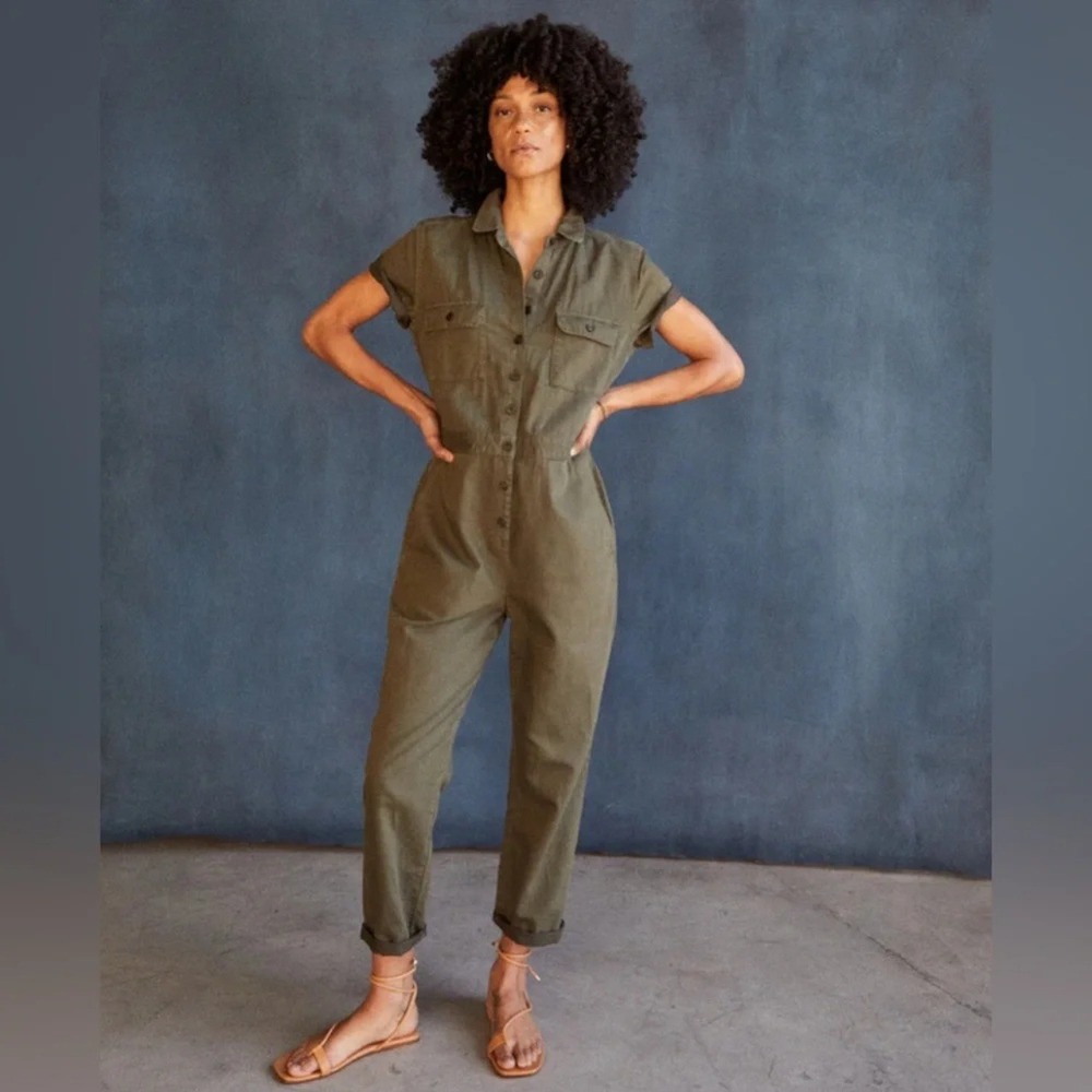 NWT Outerknown S.E.A. Suit Utility Sustainable Eco-Chic Jumpsuit Gray Women SP